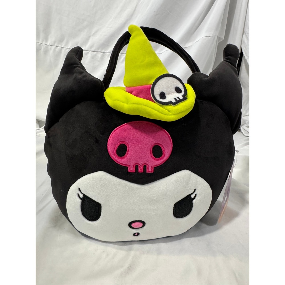 Sanrio Kuromi Plush Halloween Treat Pail Jazwares Costume Play Black Pink Skull